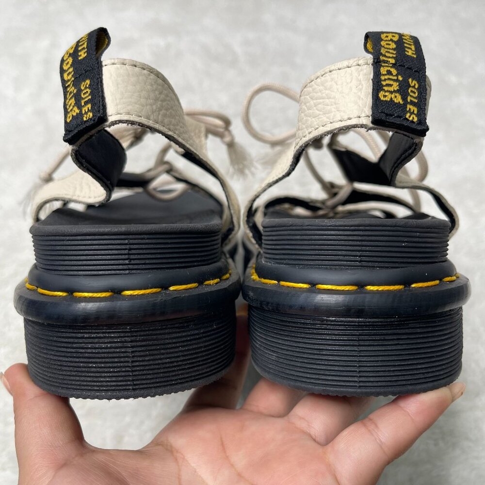 Dr. Martens Women's White Black Nartilla Platform Sandals Shoes Size 11 - Picture 6 of 9